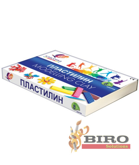 Pastă de modelat Klassika, 8 culori x 20 gr. + cutit